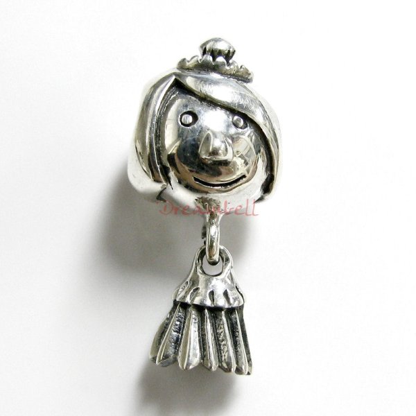 Sterling silver Princess Dangle Screw on Bead for European Charm Bracelets