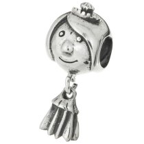 Sterling silver Princess Dangle Screw on Bead for European Charm Bracelets