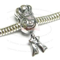 Sterling silver Prince Dangle Screw On Bead for European Charm Bracelets
