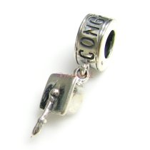Sterling silver Congratulation Graduation grad cap Dangle Bead for European Charm Bracelets