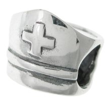 Sterling silver Nurse Cap Bead for European Charm Bracelets