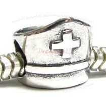 Sterling silver Nurse Cap Bead for European Charm Bracelets