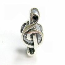Sterling silver Music Note Treble Clef Bead for European Charm Bracelets