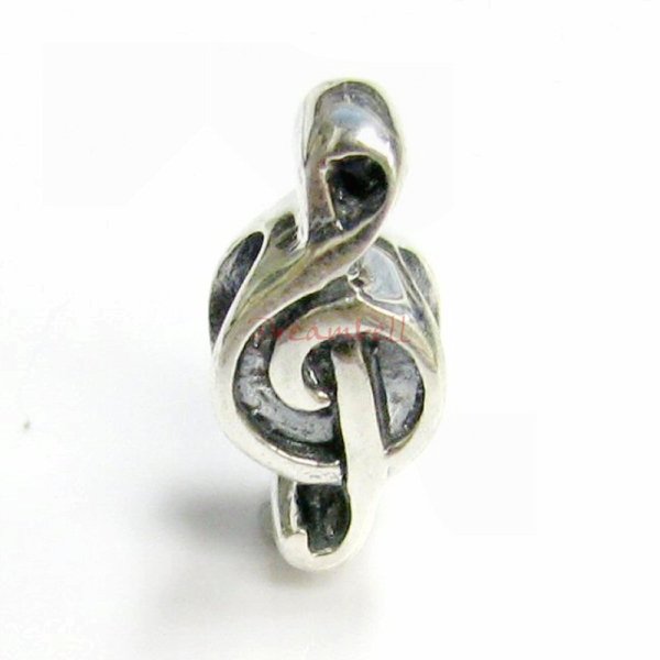 Sterling silver Music Note Treble Clef Bead for European Charm Bracelets