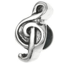 Sterling silver Music Note Treble Clef Bead for European Charm Bracelets