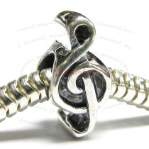 Sterling silver Music Note Treble Clef Bead for European Charm Bracelets