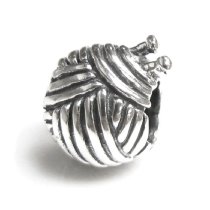 Sterling silver Knitting Wool Ball Bead for European Charm Bracelets