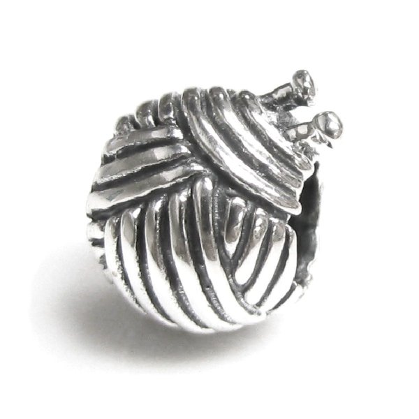 Sterling silver Knitting Wool Ball Bead for European Charm Bracelets