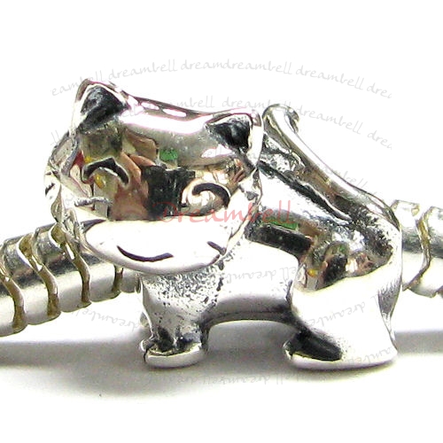 Sterling silver Lovely Kitten Cat Bead for European Charm Bracelets