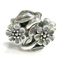 Sterling Silver Flower Leaves Bead for European Charm Bracelets