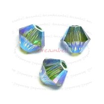 24 Swarovski Elements Xilion Crystal 5328 Erinite AB 2x 4mm