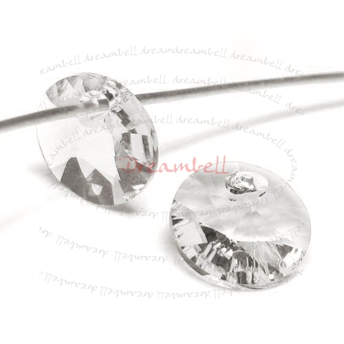 24x Swarovski Crystal 6428 Xilion Rivoli Pendant Charm Clear 6mm