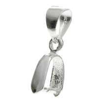 2x STERLING SILVER Bail Pinch In Pendant Clasp Connector Slide