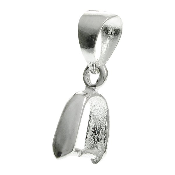 2x STERLING SILVER Bail Pinch In Pendant Clasp Connector Slide
