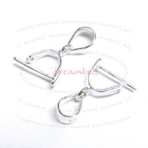 2x STERLING SILVER Bail Pinch Pendant Clasp Connector Slide