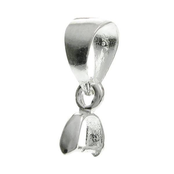 2x STERLING SILVER Bail Pinch In Pendant Clasp Connector Slide