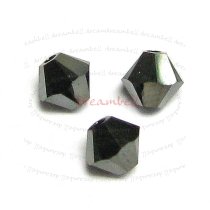 24 Swarovski Elements Xilion Crystal 5328 Jet NUT 2x AB 4mm