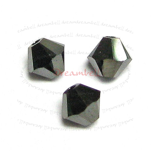 24 Swarovski Elements Xilion Crystal 5328 Jet NUT 2x AB 4mm