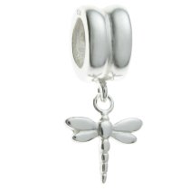 Sterling silver Dragonfly Dangle Bead for European Charm Bracelets