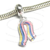 Sterling silver Color Ribbon Enamel Dangle Bead for European Charm Bracelets