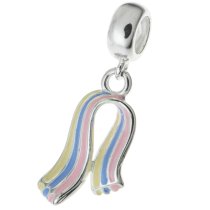 Sterling silver Color Ribbon Enamel Dangle Bead for European Charm Bracelets