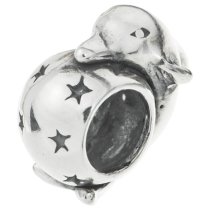 Sterling Silver Dolphin w/ Star Ball Bead for European Charm Bracelets