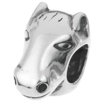 Sterling silver Horse Head Bead for European Charm Bracelets