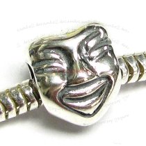 Sterling Silver Drama Face / the Mask Bead for European Charm Bracelets