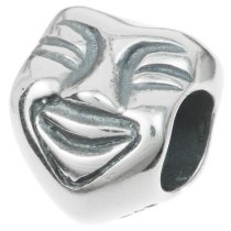 Sterling Silver Drama Face / the Mask Bead for European Charm Bracelets