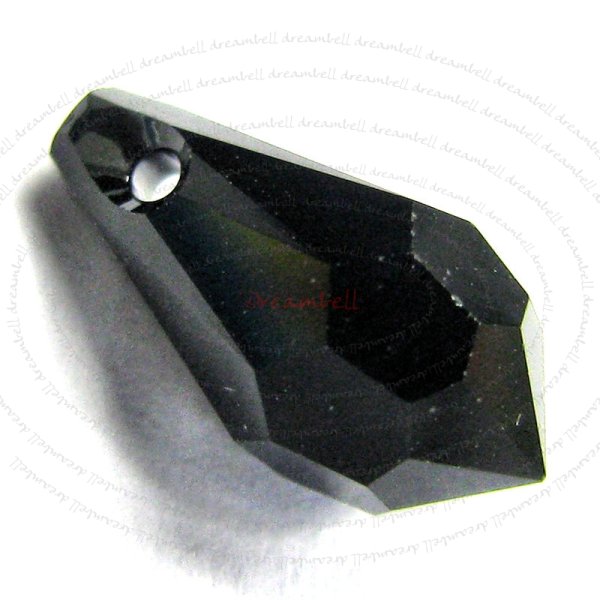 4x Swarovski Elements Crystal 6000 Teardrop Jet Black 13mm