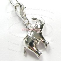 STERLING SILVER Elephant Dangle CHARM Pendant for European Style Clip on Charm