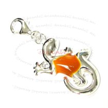 STERLING SILVER Lizard Enamel Dangle CHARM Pendant for European Style Clip on Charm