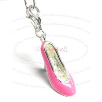 STERLING SILVER High Heel Shoe Enamel Dangle CHARM Pendant for European Style Clip on Charm