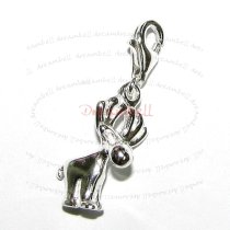 STERLING SILVER Lovely Reindeer Buck Dangle CHARM Pendant for European Style Clip on Charm