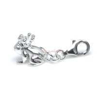 STERLING SILVER Frog Prince Dangle CHARM Pendant for European Style Clip on Charm