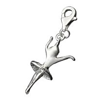 STERLING SILVER Ballet Dancer Ballerina Dangle CHARM Pendant for European Style Clip on Charm