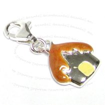 STERLING SILVER House Enamel Dangle CHARM Pendant for European Style Clip on Charm