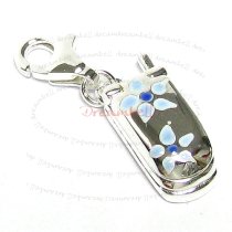 STERLING SILVER Mobile Cell Phone Enamel Dangle CHARM Pendant for European Style Clip on Charm