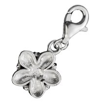STERLING SILVER Flower Enamel Dangle CHARM Pendant for European Style Clip on Charm