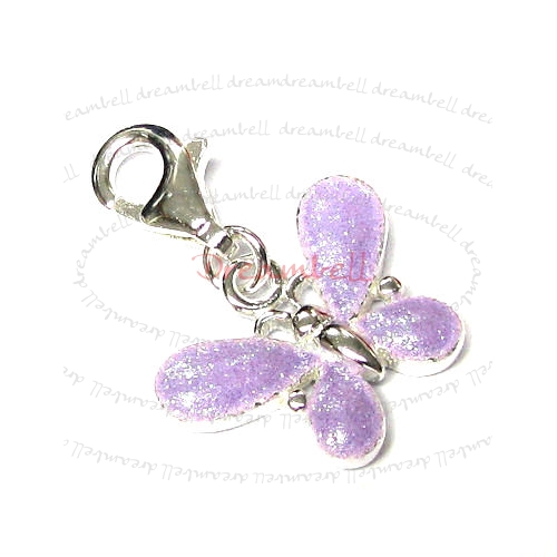 STERLING SILVER Butterfly Enamel Dangle CHARM Pendant for European Style Clip on Charm