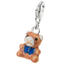 STERLING SILVER Lovely Teddy Bear Dangle CHARM Pendant for European Style Clip on Charm