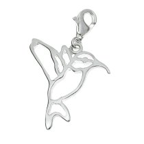 STERLING SILVER hummingbird Dangle CHARM Pendant for European Style Clip on Charm