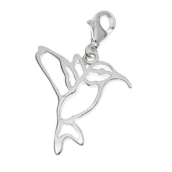 STERLING SILVER hummingbird Dangle CHARM Pendant for European Style Clip on Charm