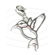 STERLING SILVER hummingbird Dangle CHARM Pendant for European Style Clip on Charm