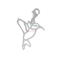 STERLING SILVER hummingbird Dangle CHARM Pendant for European Style Clip on Charm