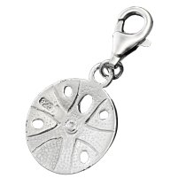 STERLING SILVER Round Flower Enamel Dangle CHARM Pendant for European Style Clip on Charm