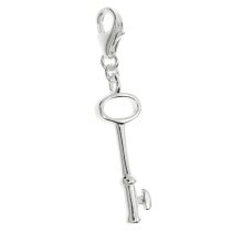 STERLING SILVER Key Dangle CHARM Pendant for European Style Clip on Charm
