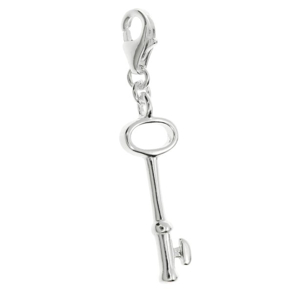 STERLING SILVER Key Dangle CHARM Pendant for European Style Clip on Charm
