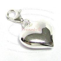 STERLING SILVER Sweet Heart Dangle CHARM Pendant for European Style Clip on Charm