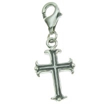 STERLING SILVER Holy Cross Dangle CHARM Pendant for European Style Clip on Charm